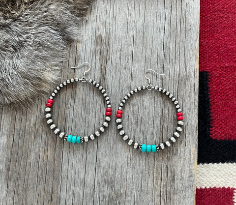 Handmade Navajo Pearl Earrings ~ Southwestern Classics!