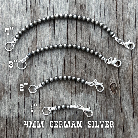Navajo Pearl Jewelry Extender for Single Strand, Lightweight, or Petite Bead Necklaces & Bracelets ~German Silver