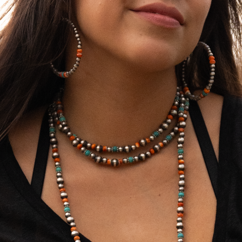 Handmade Sterling Silver Navajo Pearl Necklace ~ Choose Length ~ Beautiful Southwestern Design!