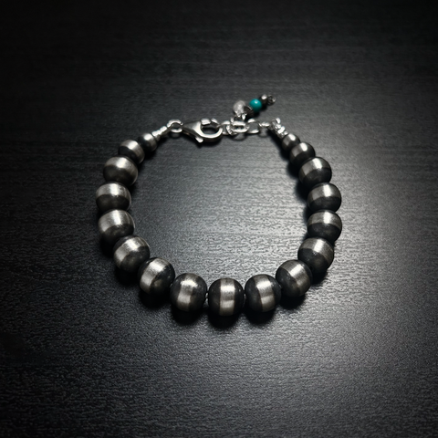 Handmade Sterling Silver Navajo Pearl Bracelet ~ All 8mm Pearls ~ Classic Style!