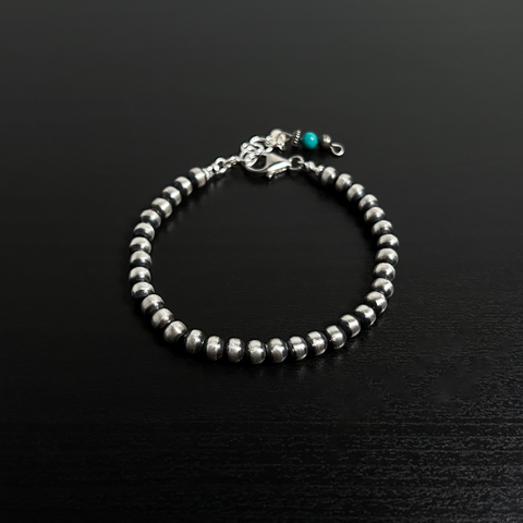 Handmade Sterling Silver Navajo Pearl Bracelet ~ All 5mm Pearls ~ Lovely & Petite!