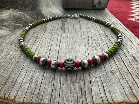 Handmade Navajo Pearl Choker/Necklace with lovely desert colors!