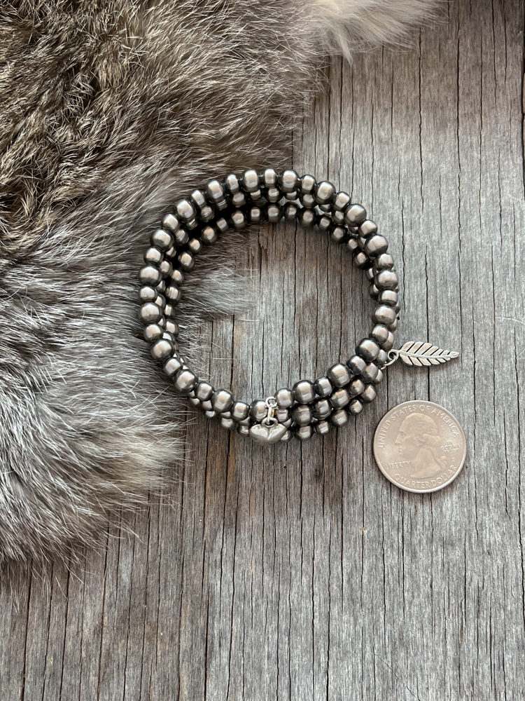 Three Row Pearl Bracelet with Crystal Bar Accents: seasonsgiftsandhome.com