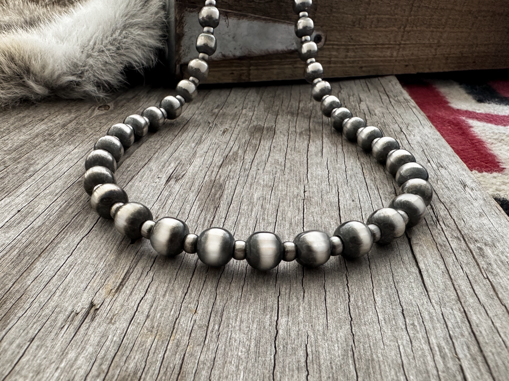 Handmade Navajo Pearl Necklace with 5 & 10mm beads ~ Choose Length!