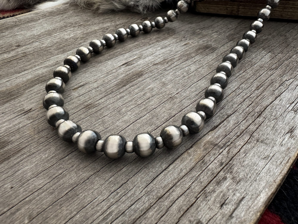 Handmade Navajo Pearl Necklace with 5 & 10mm beads ~ Choose Length!