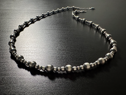 Handmade Sterling Silver Navajo Pearl Necklace ~ 4mm, 5mm, and 8mm pearls ~ Choose Length ~ Beautiful & Elegant!