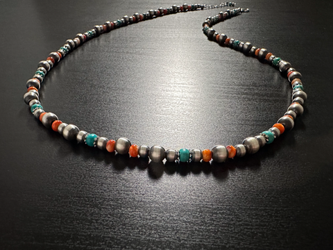 Handmade Sterling Silver Navajo Pearl Necklace ~ Choose Length ~ Beautiful Southwestern Design!