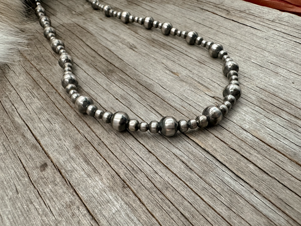 4, 5, and 8mm Navajo Style Pearls Necklace ~ Choose Length