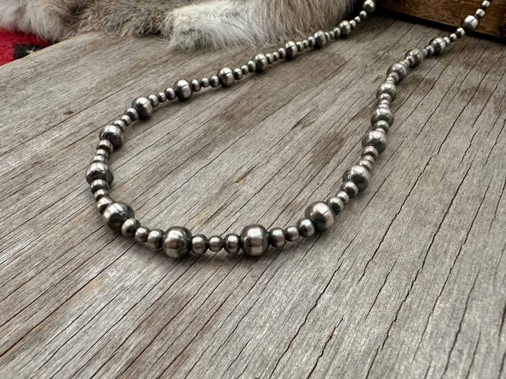 4, 5, and 8mm Navajo Style Pearls Necklace ~ Choose Length