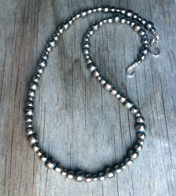 6, 8, and 10mm Navajo Style Pearls Necklace ~ Choose Length