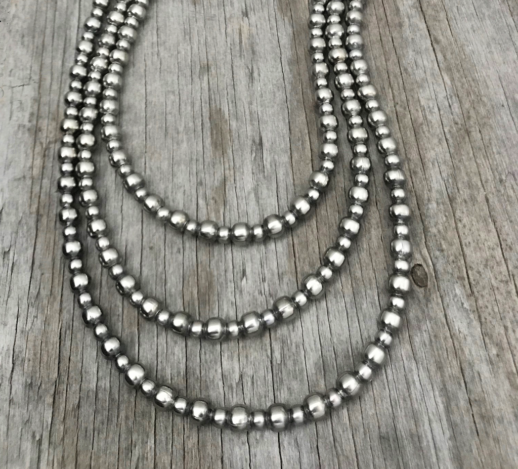 Handmade Navajo Pearl Necklace with 6 & 8mm beads ~ So Pretty ! ~ Choose Length!