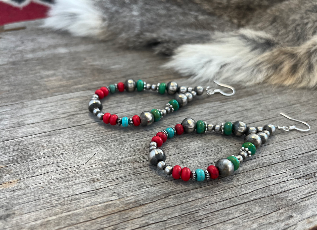 Mother of Pearl Beaded Earrings | Cheyenne Heart Designs