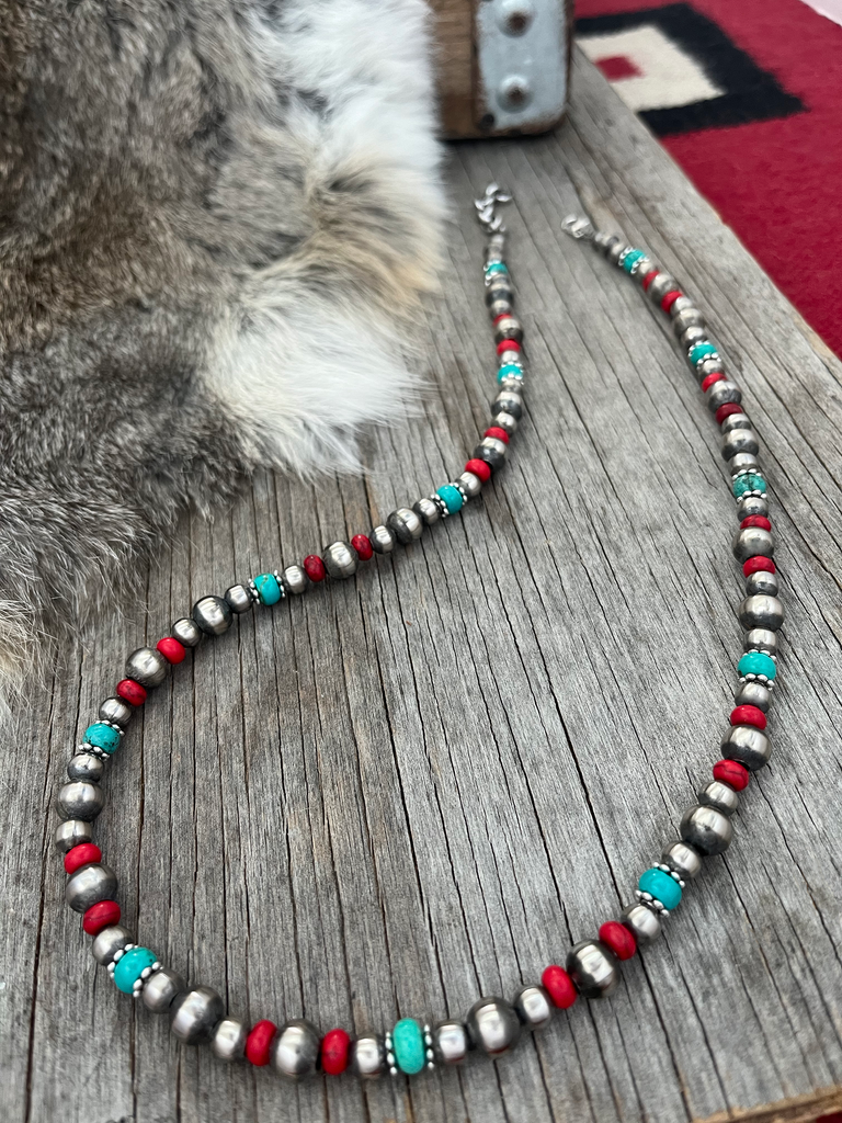 Navajo Pearl style graduated sterling silver beads necklace. 20” by A. –  Del Sol/Off Fourth