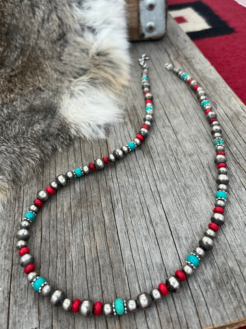 Handmade Navajo Pearl Necklace with 6 & 8mm beads ~ So Pretty! ~ Choose Length!